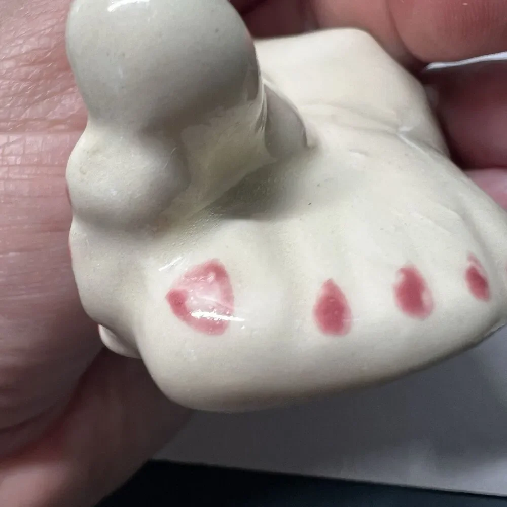 Vintage Ceramic Bare Foot Salt Pepper Shaker Red Toenails Painted Foot Kitschy
